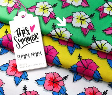 RESTSTÜCK 1,90m !!! - Bio Sweat Flower Power - grün - This Summer - Hamburger Liebe